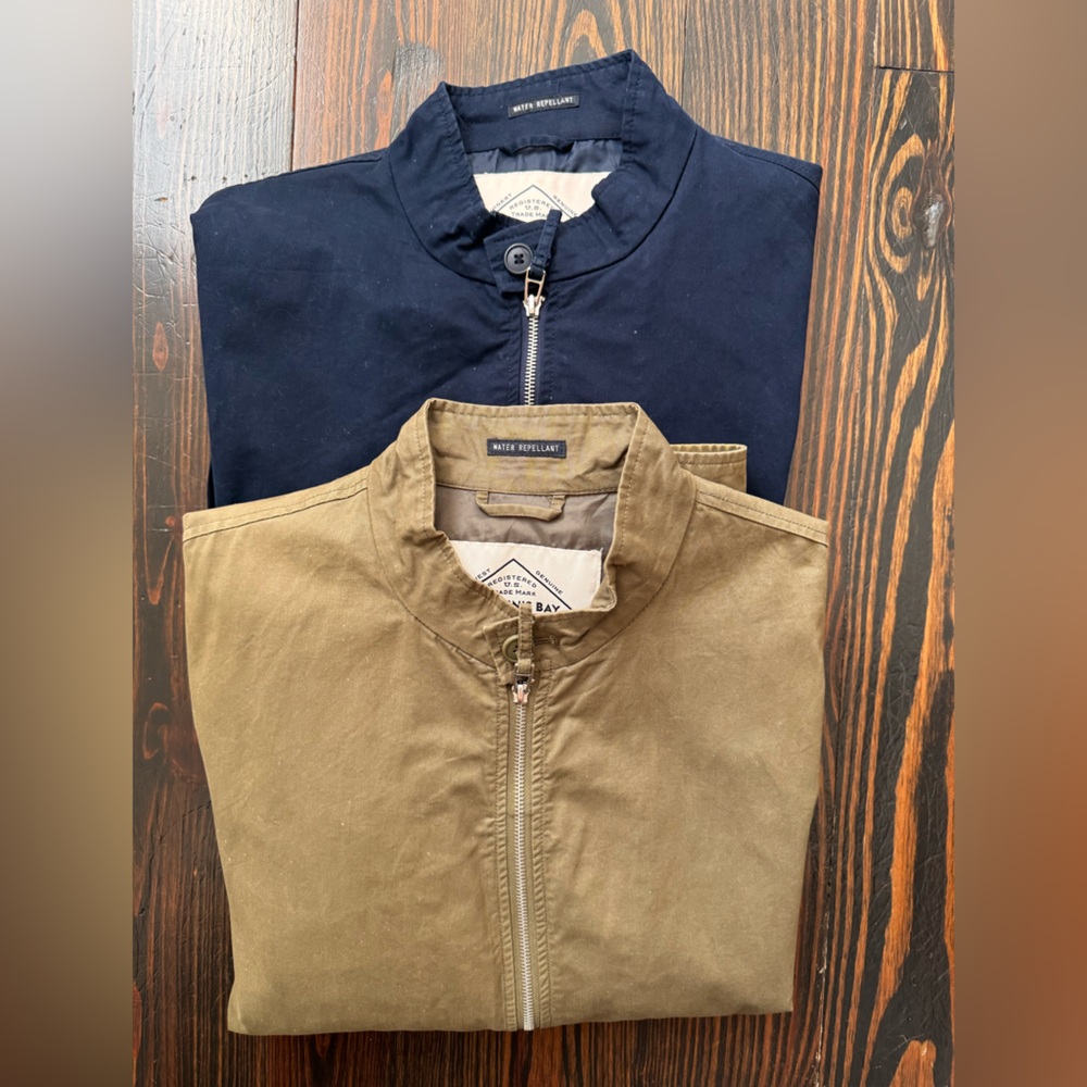 Lot of 2 St. John's Bay Men's Jacket Size Medium in Navy and Olive Green
